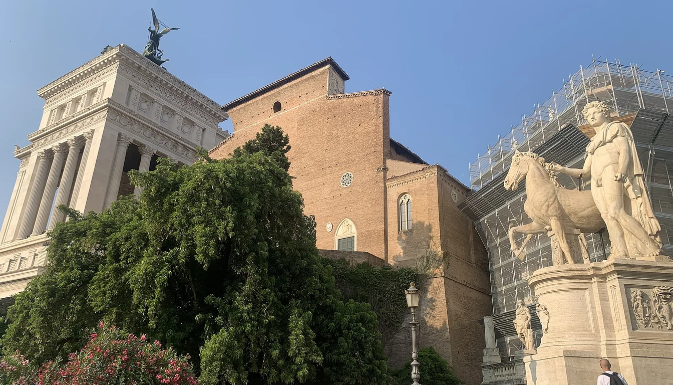The Cordonata approach and statues at the Capitoline Hill