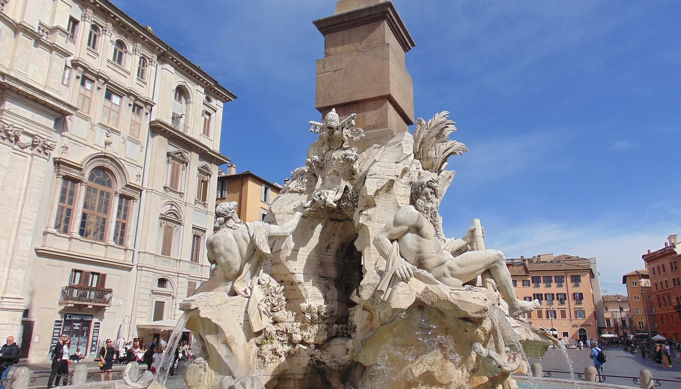 The Fountain of the Four Rivers in Piazza Navona