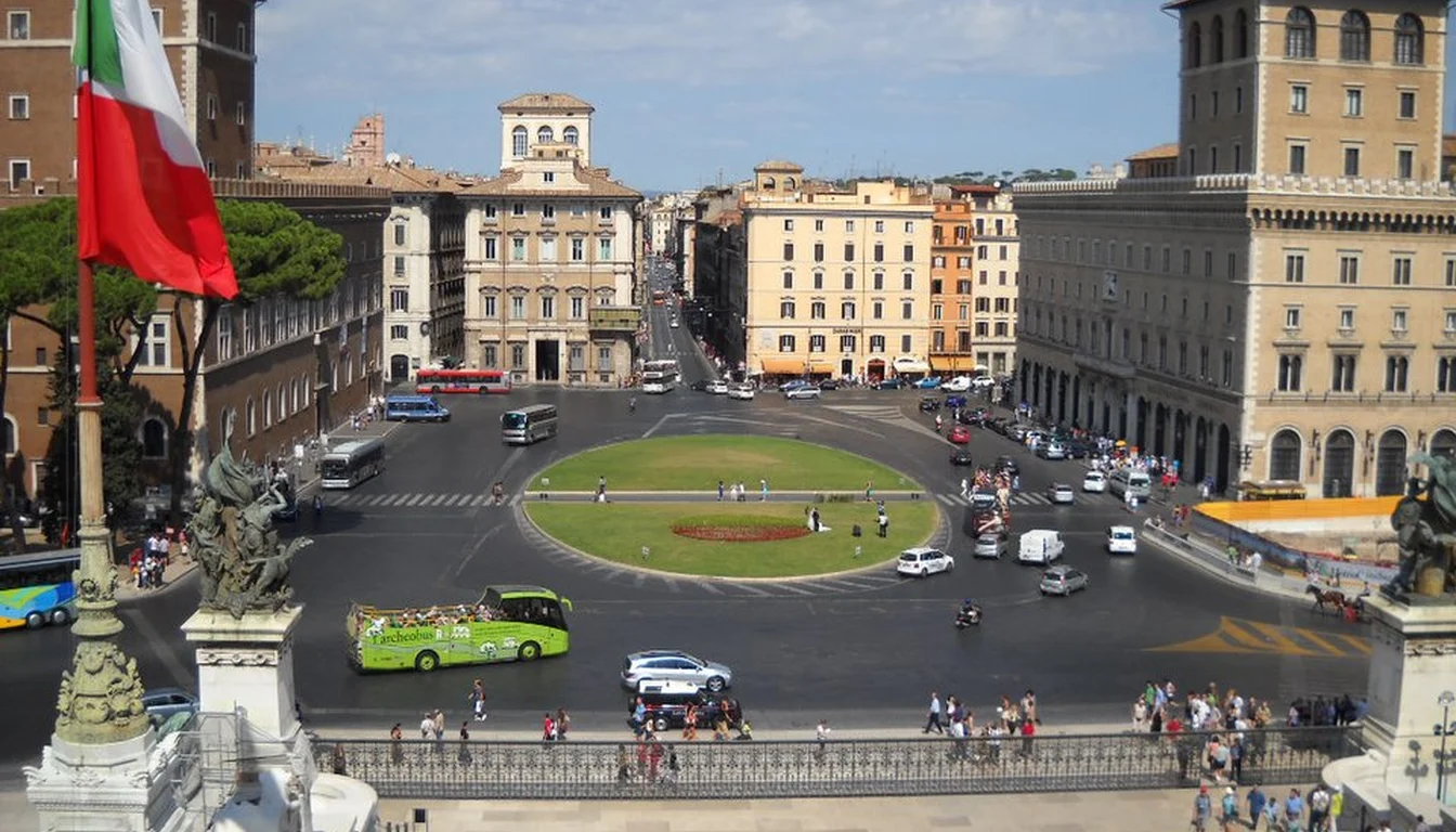 View across Piazza Venezia from the Vittoriano